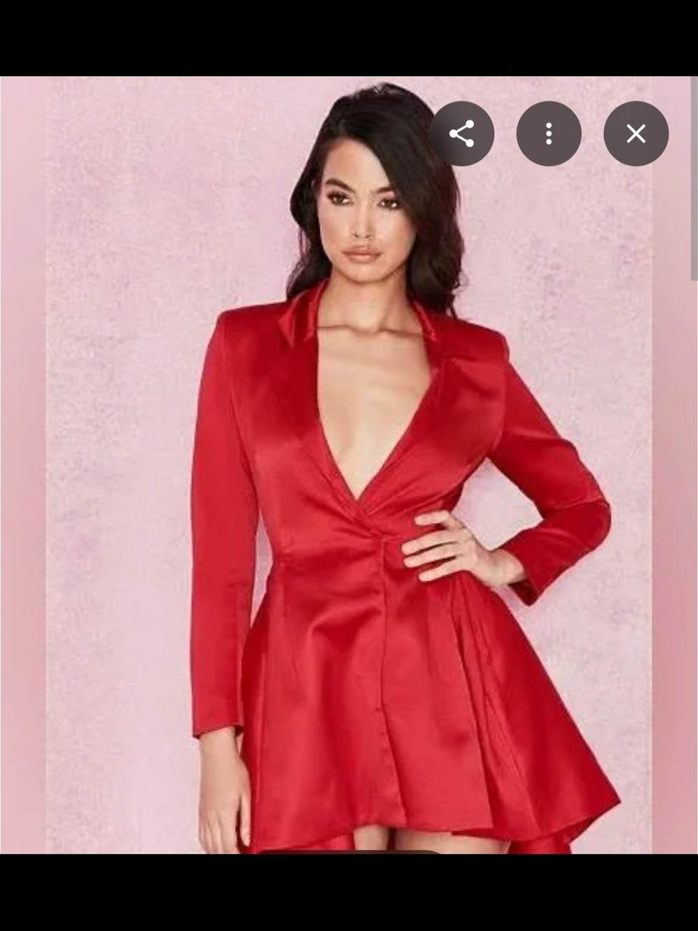 House of CB Red Satin Blazer Dress "Simoneta"